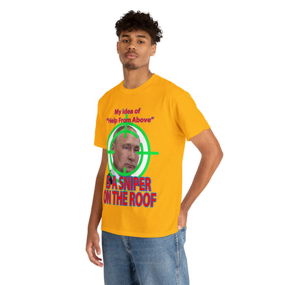 Help from Above SNIPER ON THE ROOF - Funny Unisex Heavy Cotton Tee - AUS