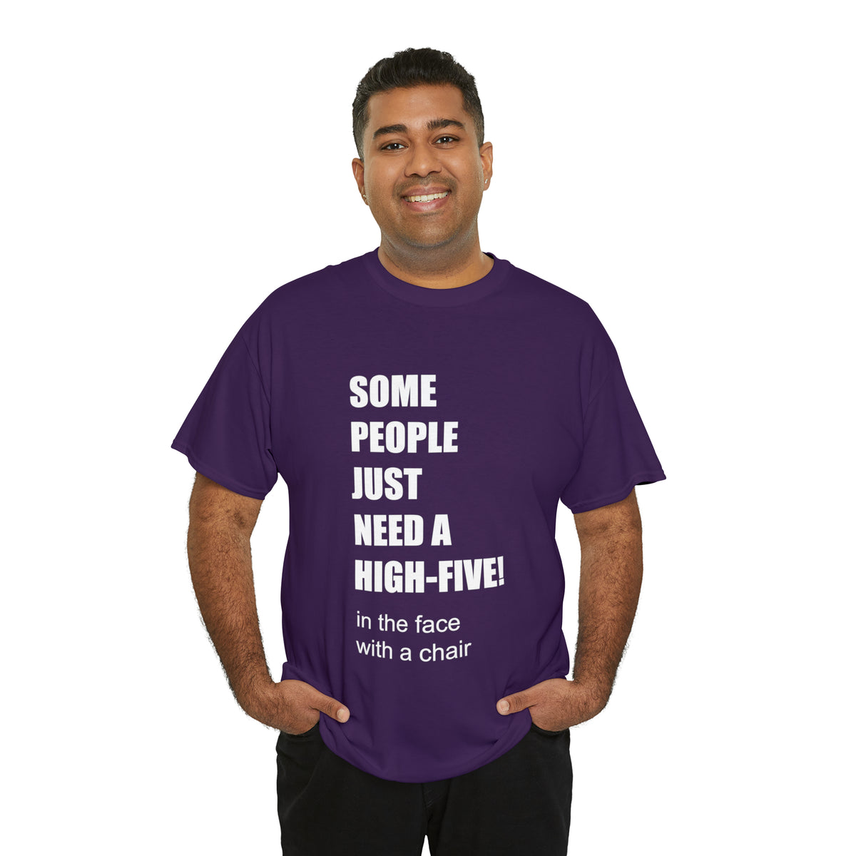 SOME PEOPLE NEED A HIGH-FIVE - Unisex Heavy Cotton Tee - AUS