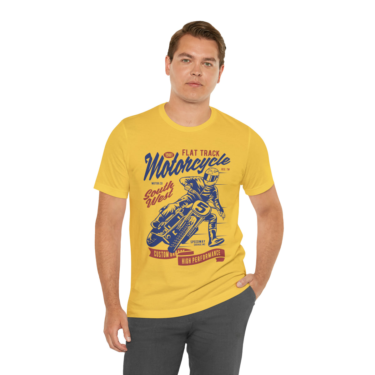 FLAT TRACK MOTORCYCLE - Unisex Jersey Short Sleeve Tee