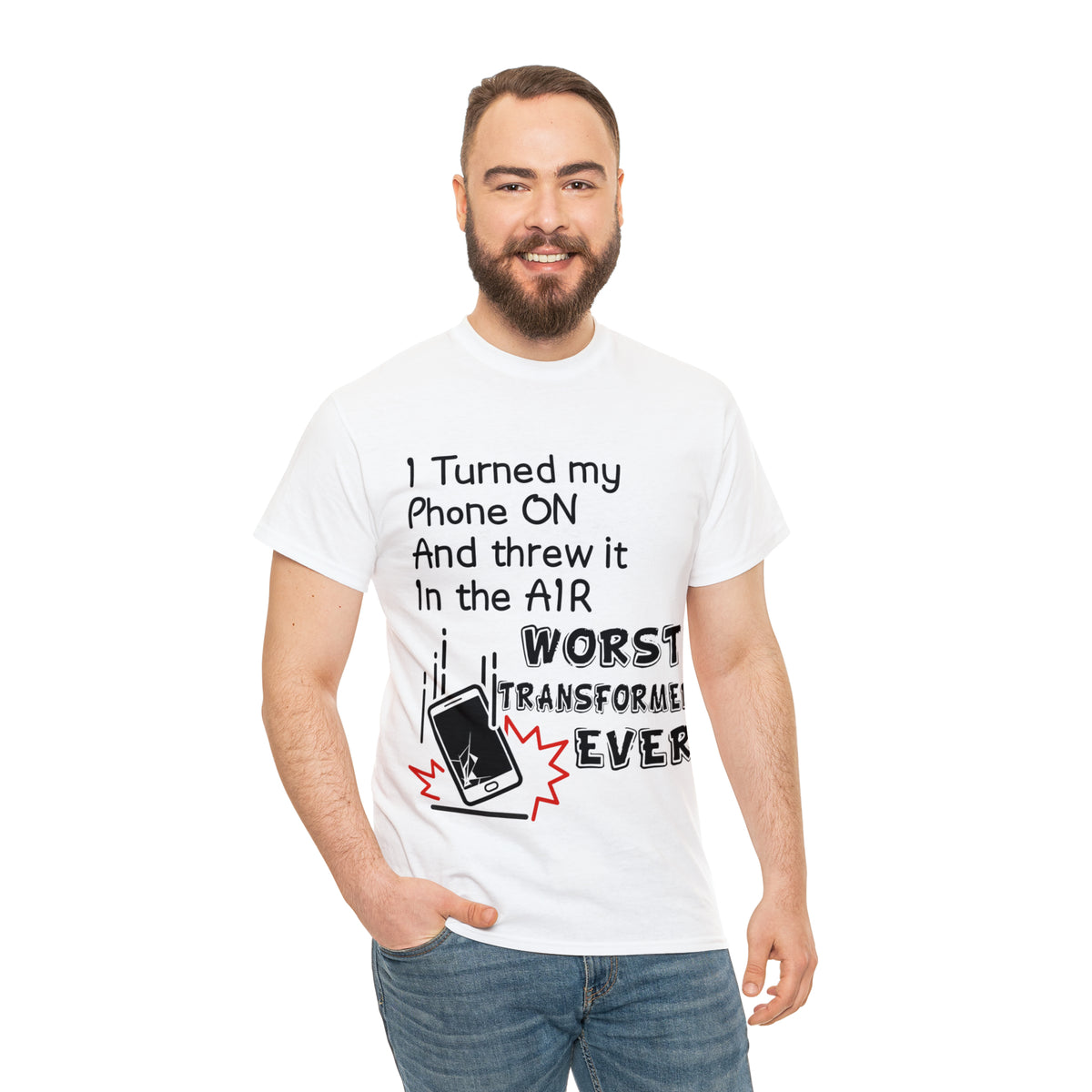 I TURNED MY PHONE ON - Unisex Heavy Cotton Tee - AUS