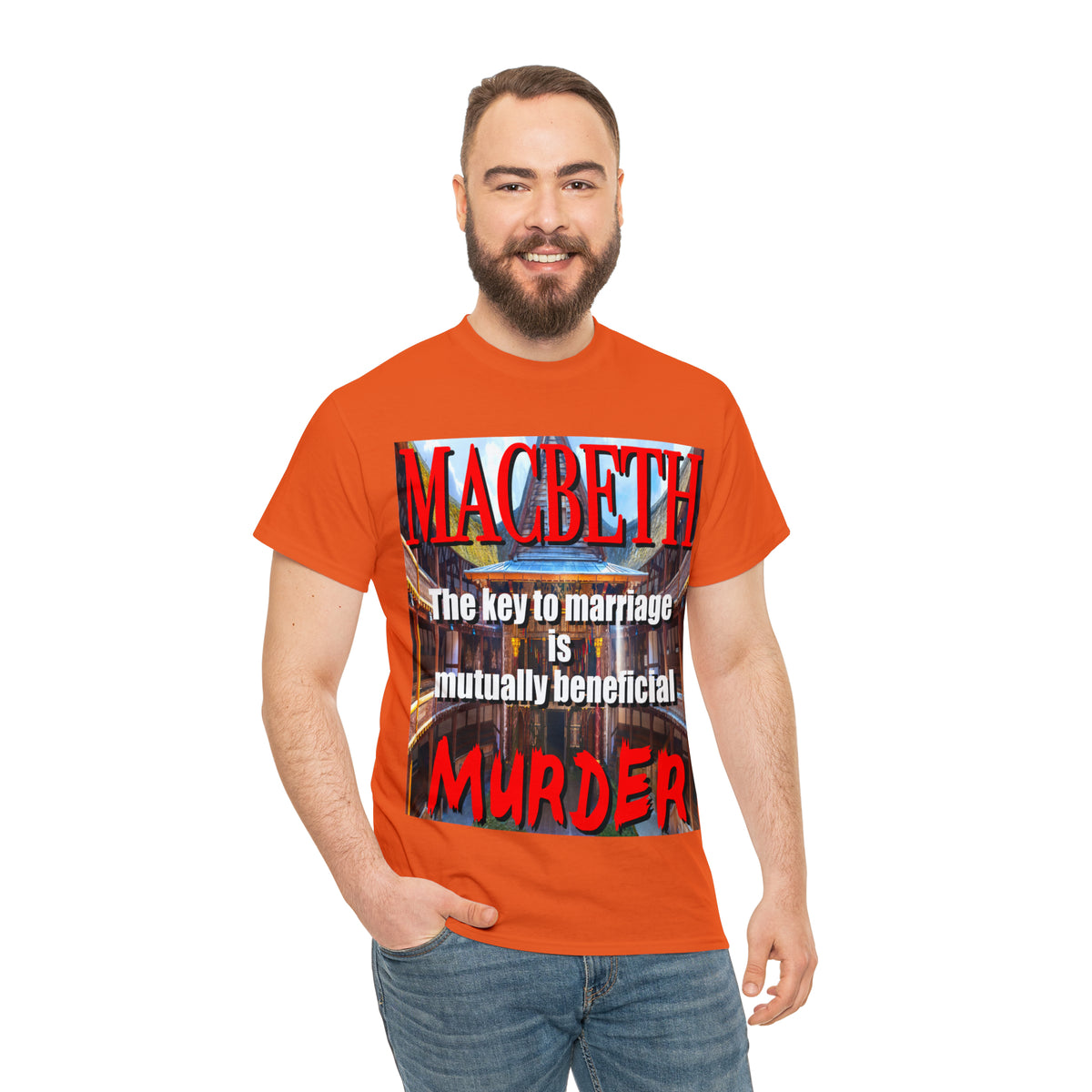 MACBETH the key to marriage is...- Unisex Heavy Cotton Tee