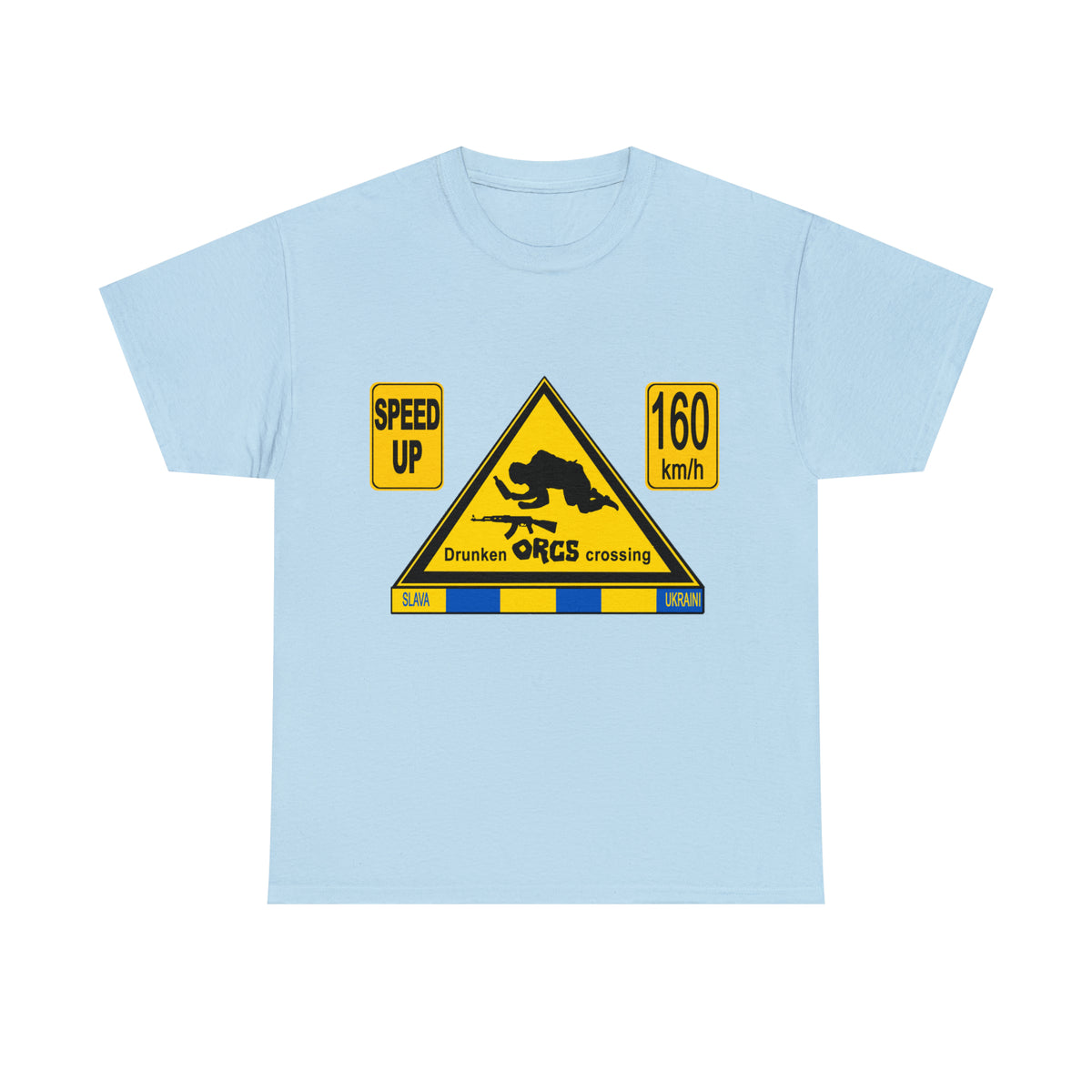 DRU**** ORCS CROSSING - 160 Km/h/SPEED UP - Unisex Heavy Cotton Tee - AUS