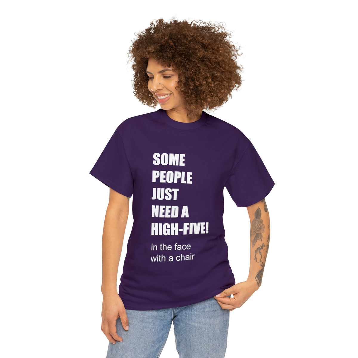 SOME PEOPLE NEED A HIGH-FIVE - Unisex Heavy Cotton Tee - AUS