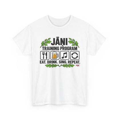 Jāņi Training Program T-Shirt | Latvian Midsummer Gift | White Text | BalticAF