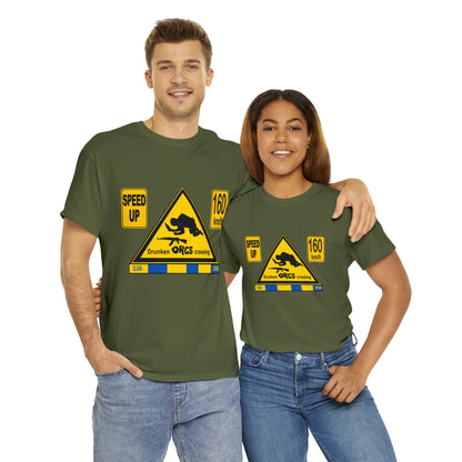 DRU**** ORCS CROSSING - 160 Km/h/SPEED UP - Unisex Heavy Cotton Tee - AUS