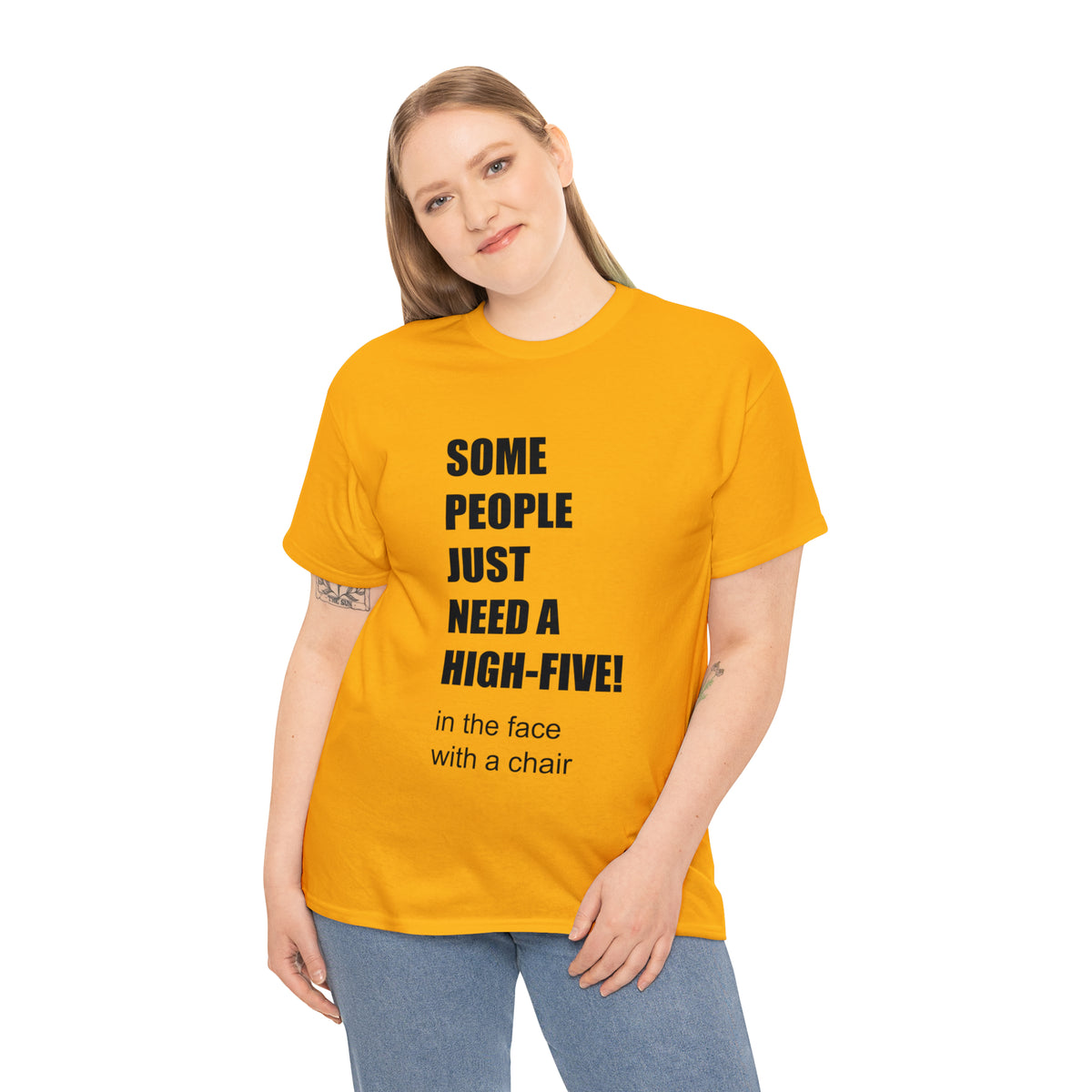 SOME PEOPLE NEED A HIGH-FIVE - Unisex Heavy Cotton Tee - AUS
