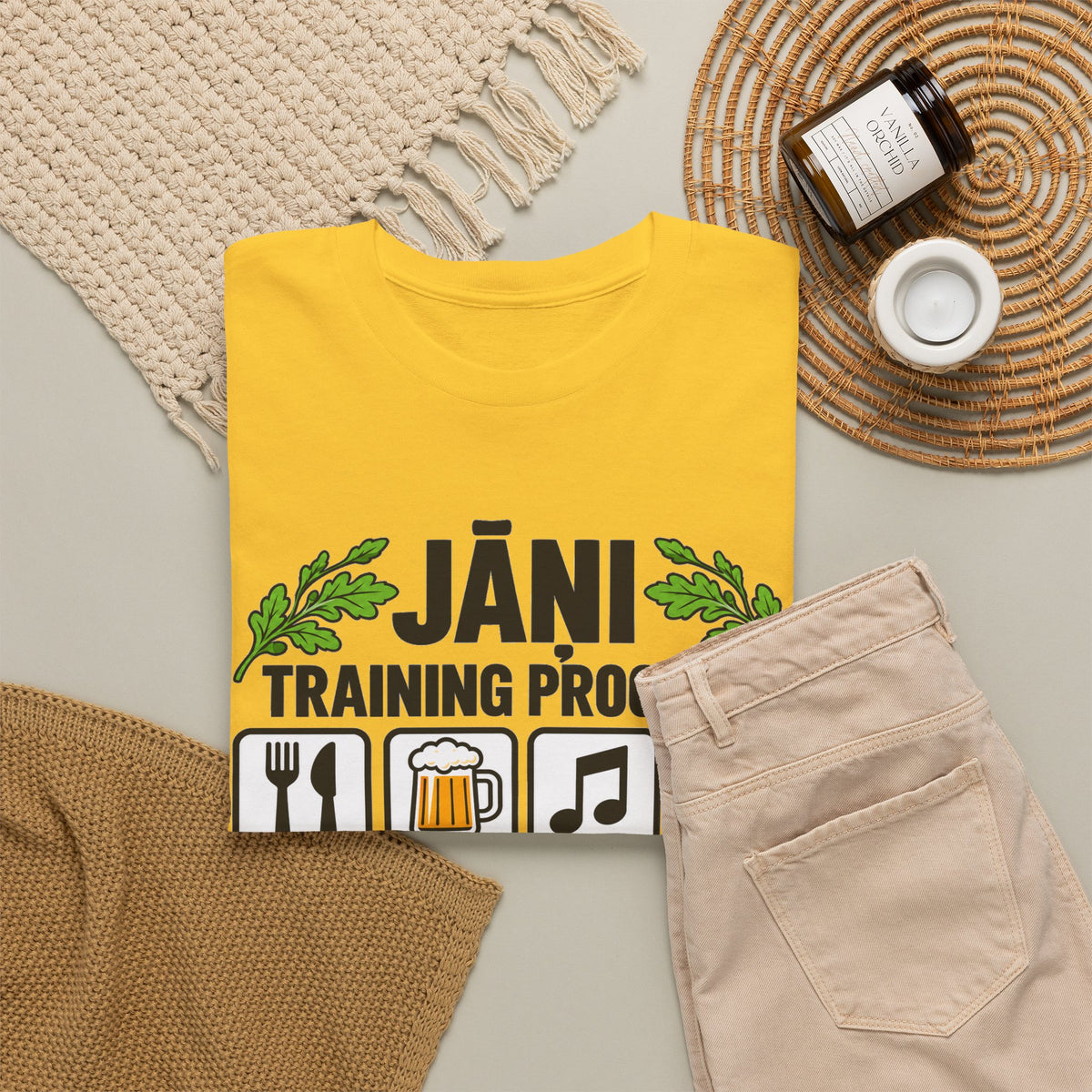 Jāņi Training Program T-Shirt | Latvian Midsummer Gift | White Text | BalticAF