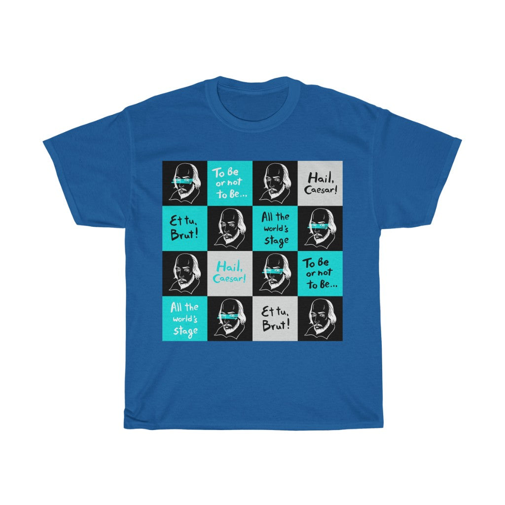 SHAKESPEARE Squares (dark) - Unisex Heavy Cotton Tee