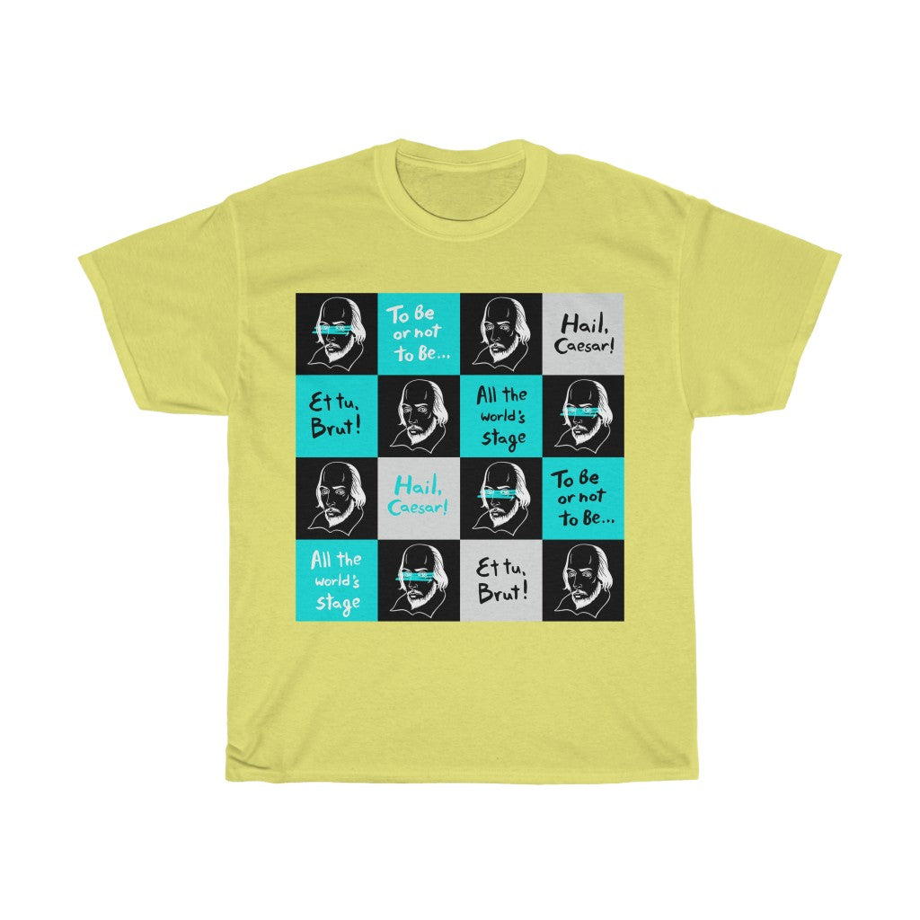 SHAKESPEARE Squares (dark) - Unisex Heavy Cotton Tee